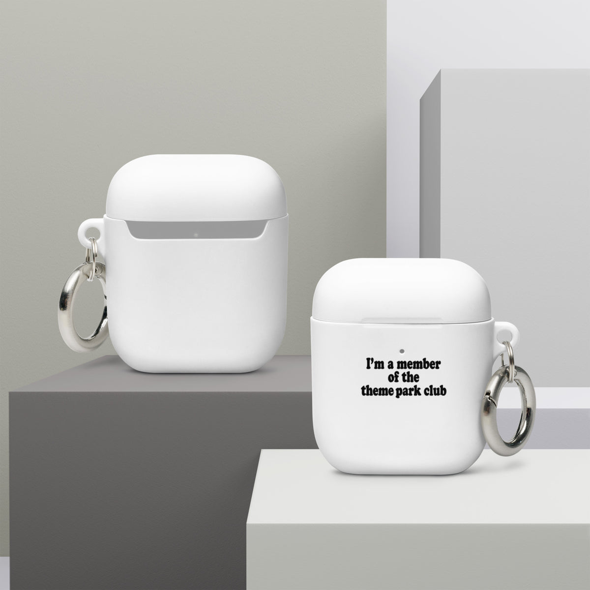 Get a two-in-one deal with these Rubber Case for AirPods®: an impact-absorbing protector for your earbuds and a stylish accessory you can attach to your clothes and bags with a metal carabiner. This case is made from a durable TPU material and works with both wireless and regular AirPod® chargers.

• Thermoplastic polyurethane (TPU) material
• Impact-absorbing
• Protects AirPods® from bumps, drops, and scratches
• Comes with a metal carabiner for easy carrying
• Compatible with both wireless and a regular c